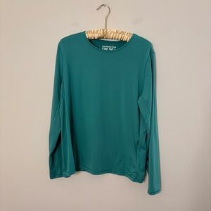 32 Degrees Cool Women’s Top Long Sleeve Teal Blue Sun Protection Large